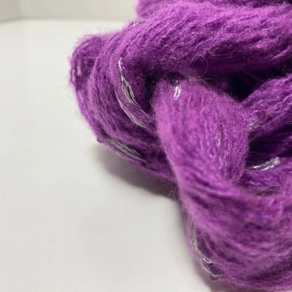 Purple Silver Sequin Rigoletto Yarn 4 Skeins